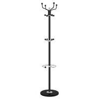 vidaXL Cuier cu suport umbrelă, negru 180 cm fier vopsit electrostatic