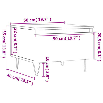 vidaXL Măsuțe de cafea 2 buc. stejar sonoma 50x46x35 cm lemn compozit