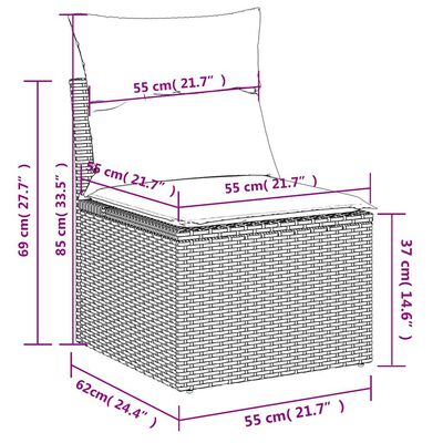 vidaXL Set mobilier de grădină cu perne, 6 piese, negru, poliratan