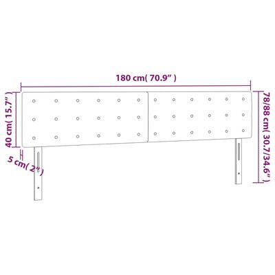 vidaXL Tăblie de pat cu LED, maro, 180x5x78/88 cm, piele ecologică