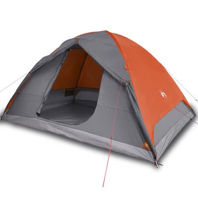 vidaXL Cort de camping cupolă 6 persoane, portocaliu, impermeabil