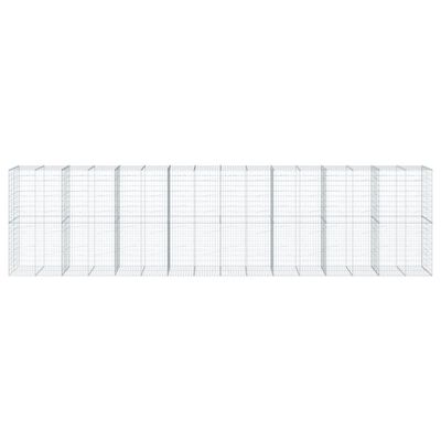 vidaXL Coș gabion cu capac, 800x100x200 cm, fier galvanizat