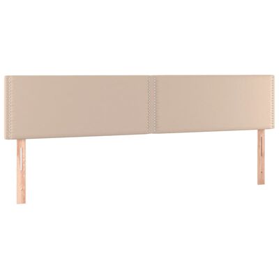 vidaXL Pat continental cu saltea, cappuccino, 200x200 cm, piele eco