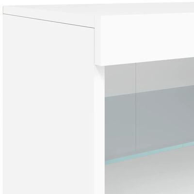 vidaXL Servantă cu lumini LED, alb, 164x37x67 cm