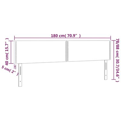 vidaXL Tăblie de pat cu LED, gri închis, 180x5x78/88 cm, textil