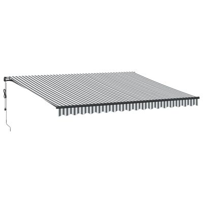 vidaXL Copertină retractabilă automat LED-uri antracit/alb 450x350 cm