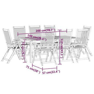 vidaXL Set mobilier de grădină, 9 piese, lemn masiv de acacia