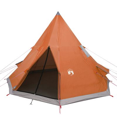 vidaXL Cort de camping tipi pentru 4 persoane, portocaliu, impermeabil