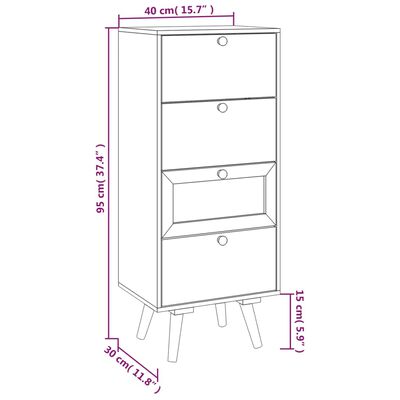 vidaXL Dulapuri cu sertare 40x30x95 cm, lemn prelucrat