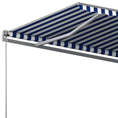 vidaXL Copertină autonomă retractabilă automat albastru/alb 600x300 cm