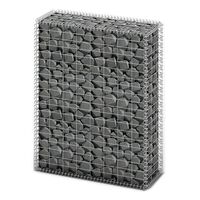 vidaXL Coș gabion cu capace, sârmă galvanizată, 100 x 80 x 30 cm