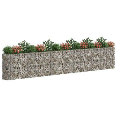 vidaXL Strat înălțat gabion, 540x50x100 cm, fier galvanizat