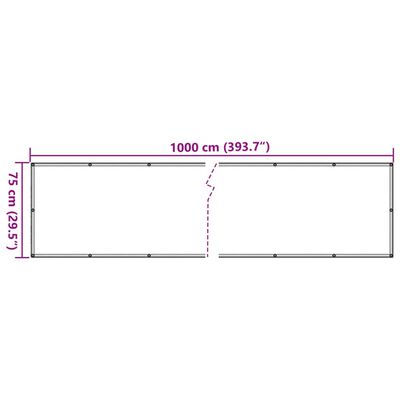 vidaXL Paravan de balcon, antracit, 1000x75 cm, PVC