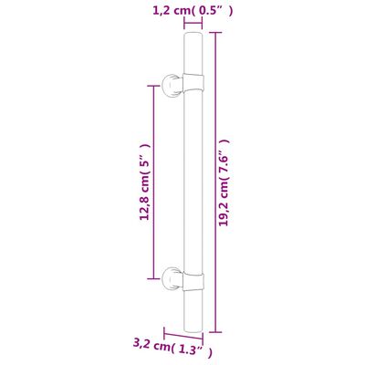 vidaXL Mânere de dulap, 20 buc., negru, 128 mm, oțel inoxidabil