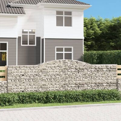 vidaXL Coșuri gabion arcuite 5 buc. 400x30x120/140cm fier galvanizat