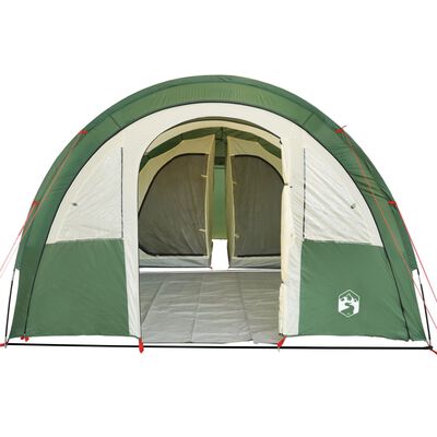 vidaXL Cort de camping tunel pentru 4 persoane, verde, impermeabil