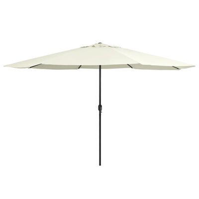 vidaXL Umbrelă de soare de exterior, stâlp metalic, alb nisipiu 400 cm