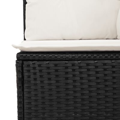 vidaXL Set mobilier de grădină cu perne, 13 piese, negru, poliratan