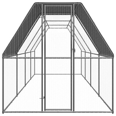 vidaXL Coteț de păsări, 2x8x2 m, oțel galvanizat