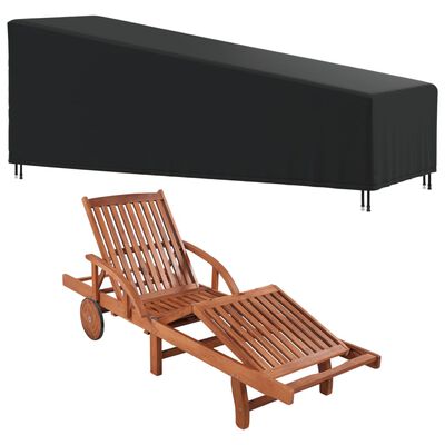 vidaXL Husă pentru șezlong, negru, 210x80x45/75 cm, Oxford 420D