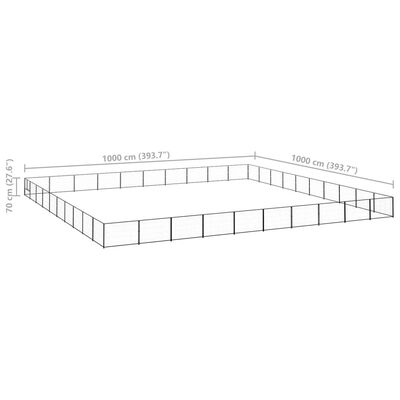 vidaXL Padoc pentru câini, negru, 100 m², oțel