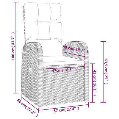 vidaXL Set mobilier de grădină cu perne, 9 piese, negru, poliratan