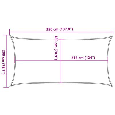 vidaXL Pânză parasolar, nisipiu dreptunghiular 2x3,5 m, HDPE, 160 g/m²