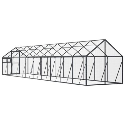 vidaXL Volieră de păsări, antracit, 1,79x10x1,85 m, aluminiu