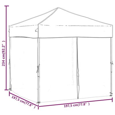 vidaXL Cort pliabil pentru petrecere, pereți laterali, albastru, 2x2 m