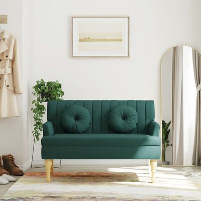 vidaXL Banchetă cu perne, verde închis, 113x64,5x75,5 cm, textil