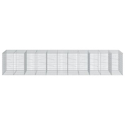 vidaXL Coș gabion cu capac, 550x100x100 cm, fier galvanizat