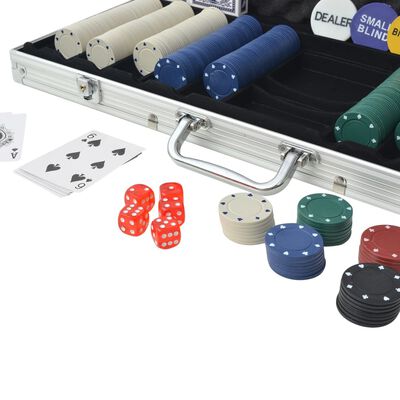 vidaXL Set de poker cu 500 de jetoane din aluminiu