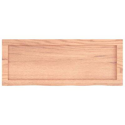 vidaXL Blat de baie, maro deschis, 80x30x(2-6) cm, lemn masiv tratat