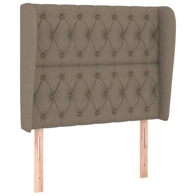 vidaXL Pat box spring cu saltea, gri taupe, 90x200 cm, textil