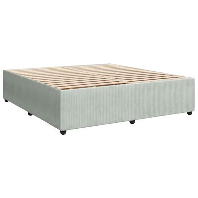 vidaXL Pat box spring cu saltea, gri deschis, 180x200 cm, catifea