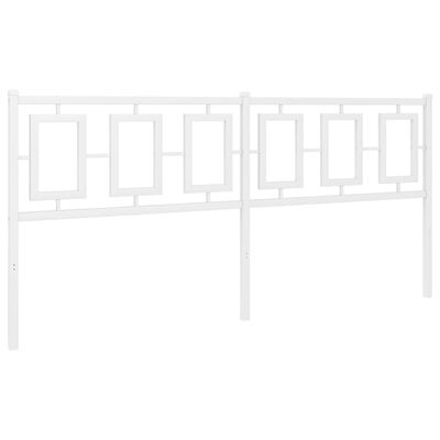 vidaXL Tăblie de pat metalică, alb, 180 cm