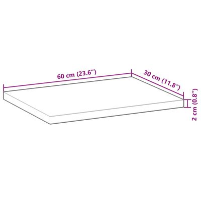 vidaXL Rafturi suspendate 4 buc. 60x30x2 cm lemn masiv acacia netratat