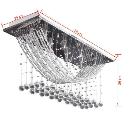 vidaXL Lustră albă cu mărgele de cristal din sticlă 8xG9 29 cm