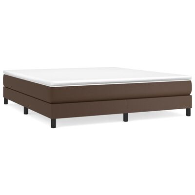 vidaXL Cadru de pat box spring, maro, 180x200 cm, piele ecologică