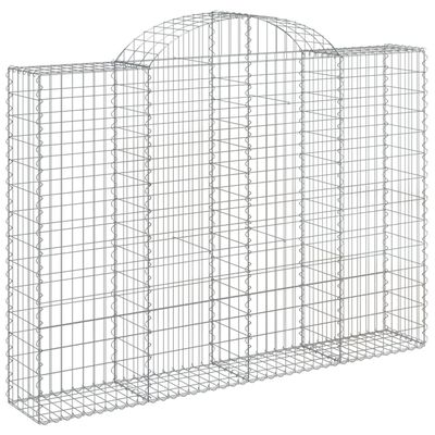 vidaXL Coșuri gabion arcuite 15 buc, 200x30x140/160cm, fier galvanizat