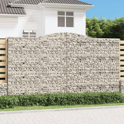 vidaXL Coșuri gabion arcuite, 15 buc 400x50x220/240cm, fier galvanizat