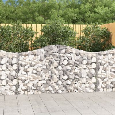 vidaXL Coșuri gabion arcuite 7 buc, 200x30x100/120 cm fier galvanizat