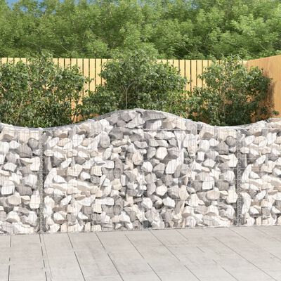 vidaXL Coșuri gabion arcuite 2 buc, 200x50x100/120 cm fier galvanizat