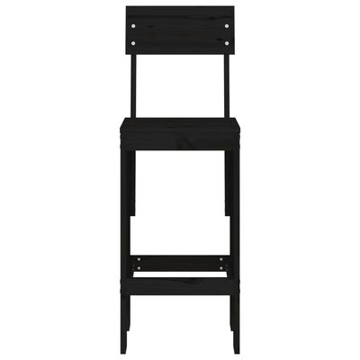 vidaXL Taburete de bar, 2 buc., negru, 40x48,5x115,5 cm lemn masiv pin