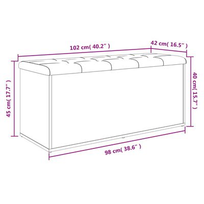 vidaXL Bancă de depozitare, alb , 102x42x45 cm, lemn prelucrat