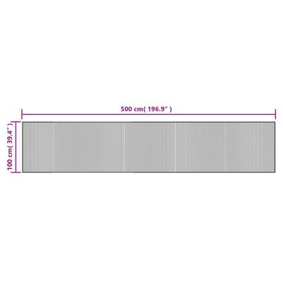 vidaXL Covor dreptunghiular, maro, 100x500 cm, bambus