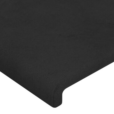 vidaXL Tăblie de pat cu aripioare, negru, 203x16x118/128 cm, catifea