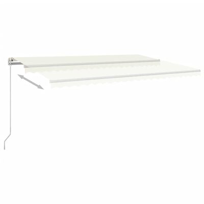 vidaXL Copertină retractabilă manual cu LED, crem, 500x350 cm