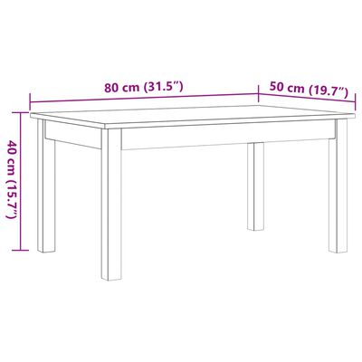 vidaXL Măsuță de cafea, maro ceruit, 80x50x40 cm, lemn masiv de pin