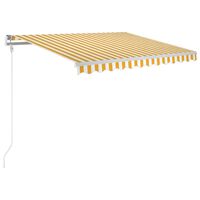 vidaXL Copertină retractabilă manual, galben și alb, 350x250 cm